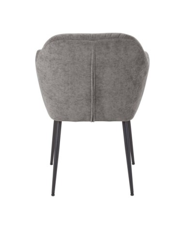 Fauteuil à dîner en velours taupe