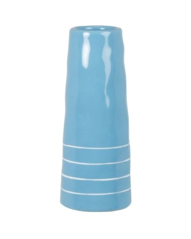 Vase en grès bleu et blanc H22