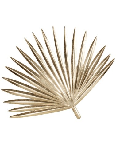 Déco murale feuille de palmier en métal doré 58x50