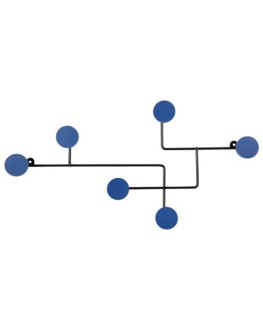 Patère 6 crochets bleue et noire