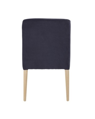 Chaise en velours bleu nuit