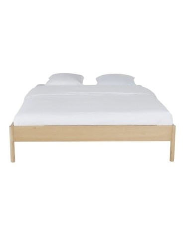 Lit avec sommier à lattes beige 180x200