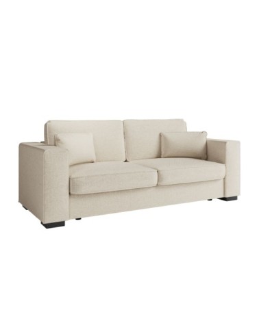 Canapé droit fixe 3 places en tissu - beige