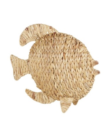 Statuette poisson beige ficelle H38