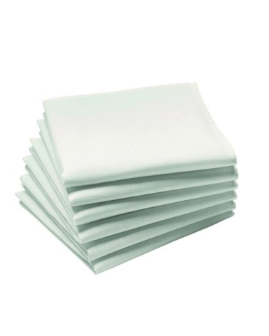 Lot de 6 serviettes en coton traite Teflon, Blanc 45 x 45