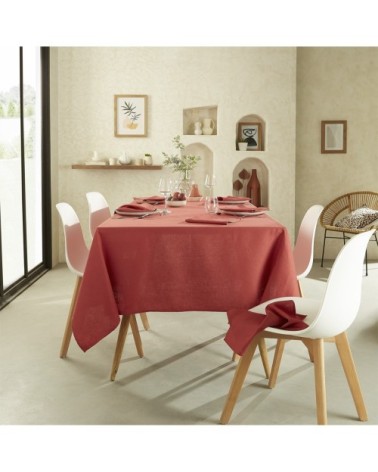 Nappe unie en polylin groseille 160 x 240