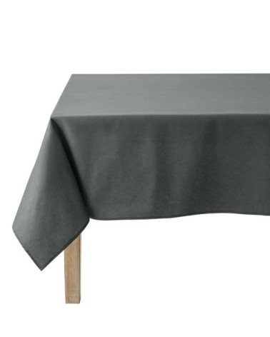 Nappe en coton traitee teflon  anthracite 160 x 240