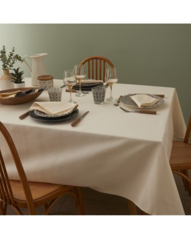 Nappe en coton traitee teflon creme 180 x 300