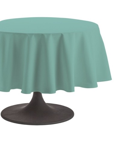 Nappe en coton traitee teflon turquoise 180x180