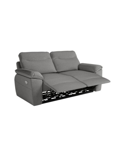 Canapé de relaxation électrique 3 places en tissu - gris