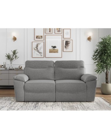 Canapé de relaxation électrique 3 places en tissu - gris