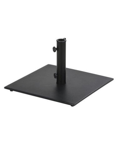 Pied de parasol carré en acier noir 25 kg