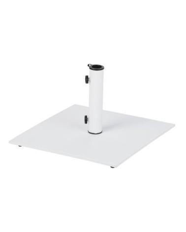 Pied de parasol carré en acier blanc 25 kg