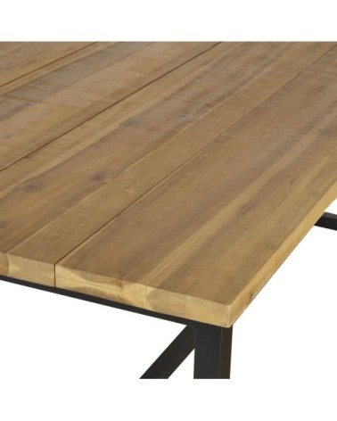 Ensemble table de jardin et bancs en bois d'acacia massif de jardin