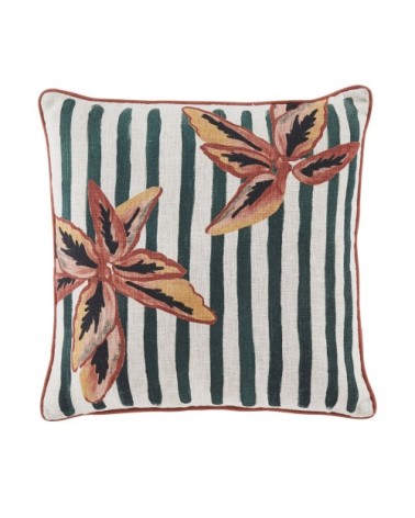 Coussin imprimé blanc, noir et orange 45x45