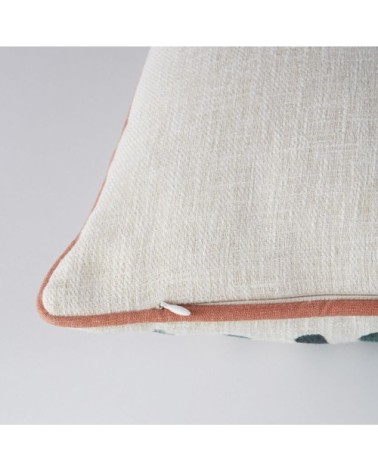 Coussin imprimé blanc, noir et orange 45x45