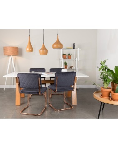 Chaise en tissu gris anthracite