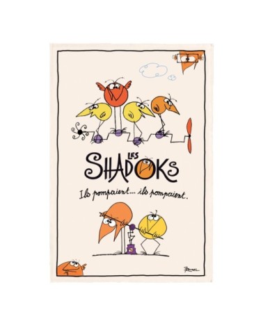 Torchon  ils pompaient en coton écru 48 x 72