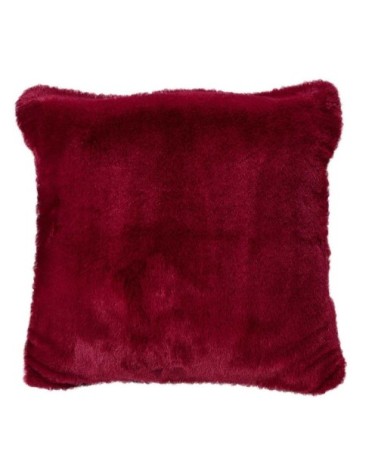 Housse de coussin en imitation fourrure polyester griotte 45 x 45