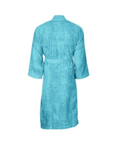 Peignoir col kimono en coton  Bleu Turquoise L