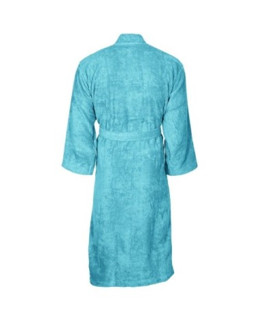 Peignoir col kimono en coton  Bleu Turquoise S