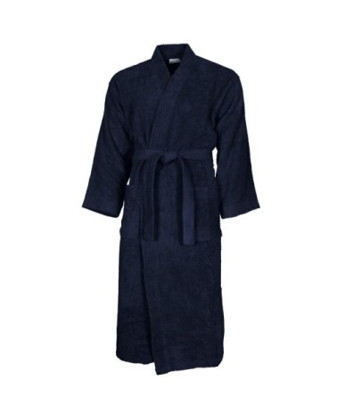 Peignoir col kimono en coton  Bleu Nuit L