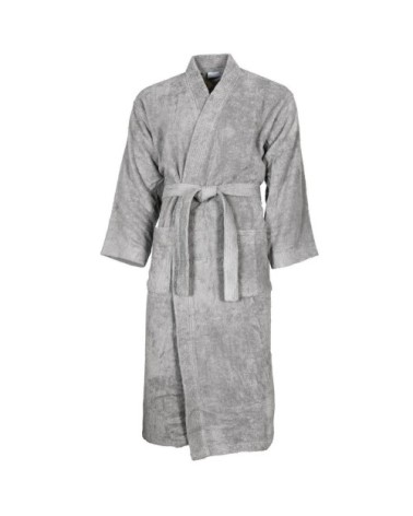 Peignoir col kimono en coton  Gris Perle XXL