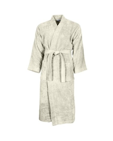 Peignoir col kimono en coton  Ecru S