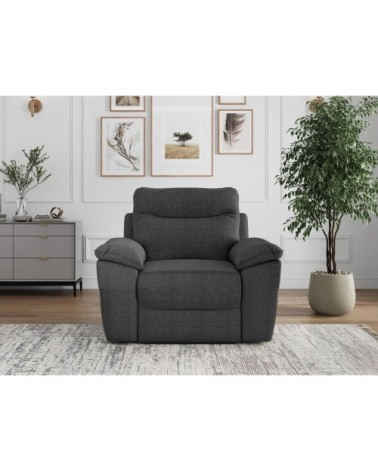 Fauteuil de relaxation électrique en tissu texturé 3d - gris foncé