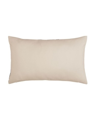 Coussin imprimé feuillage beige, écru et noir 30x50