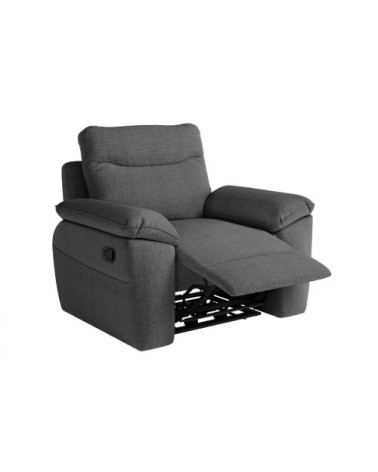 Fauteuil de relaxation manuel en tissu texturé 3d - gris foncé