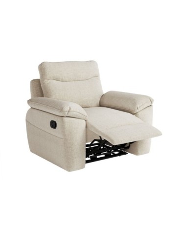 Fauteuil de relaxation manuel en tissu texturé 3d - beige