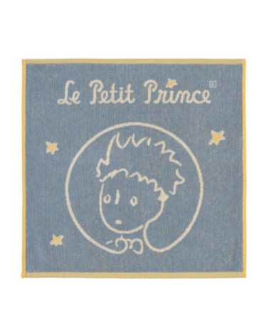 Carré éponge en jacquard de coton Bleu 50x50