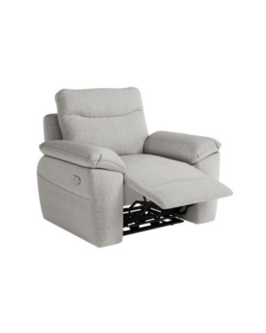 Fauteuil de relaxation électrique en tissu texturé 3d - gris clair