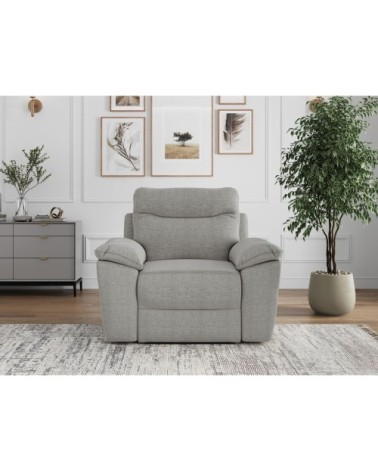 Fauteuil de relaxation électrique en tissu texturé 3d - gris clair