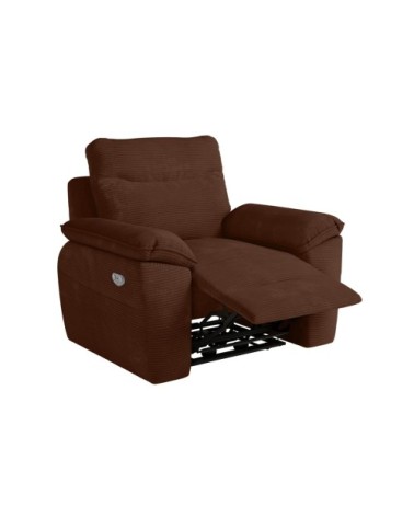 Fauteuil de relaxation électrique en velours côtelé marron