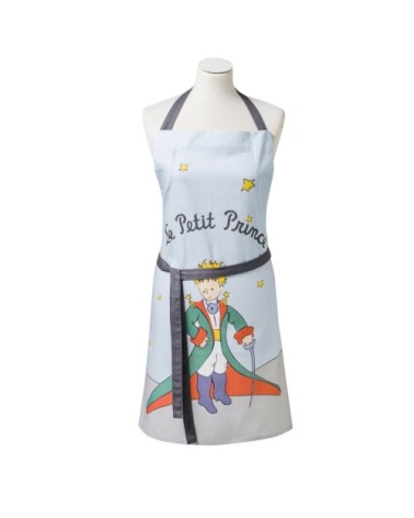 Tablier imprimé en coton Bleu 85x76