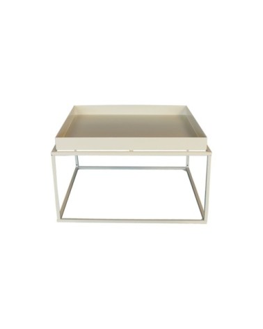 Table basse minimaliste en métal crème