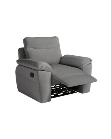 Fauteuil de relaxation manuel en tissu - gris