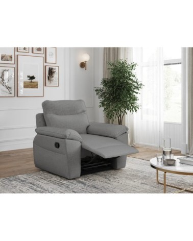 Fauteuil de relaxation manuel en tissu - gris
