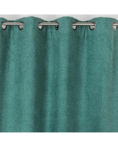 Rideau obscurcissant aspect laine chinée polyester vert sapin 250x140