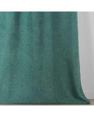 Rideau obscurcissant aspect laine chinée polyester vert sapin 250x140