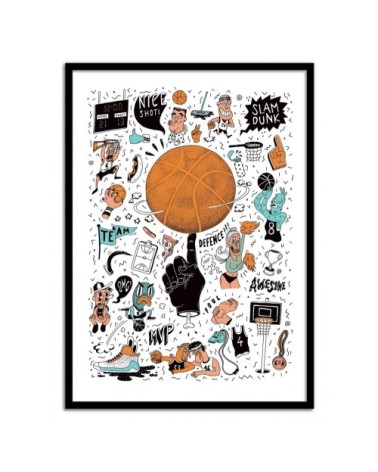 Affiche d'art avec Cadre bois noir - 50 x 70 cm