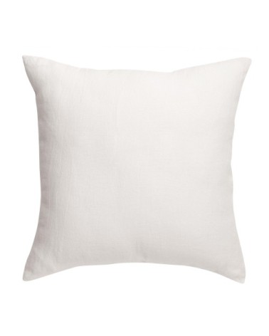 Coussin uni  en lin blanc 45 x 45