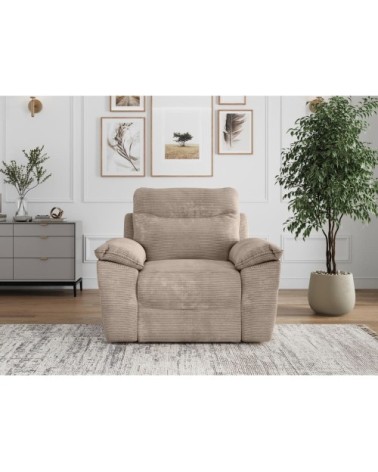 Fauteuil de relaxation électrique en velours côtelé taupe