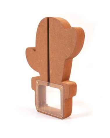 Tirelire cactus en bois MDF 25x18x3cm