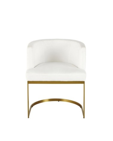 Fauteuil vintage en velours blanc