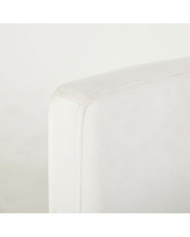Fauteuil vintage en velours blanc