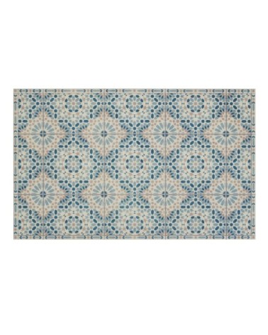 Tapis en vinyle imprimé mosaïque vert, bleu et rose 50x80