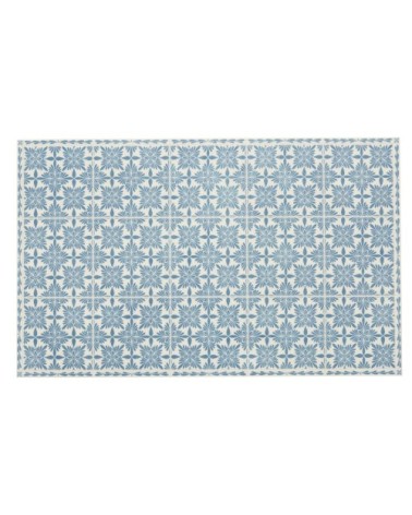 Tapis en vinyle à motifs bleus et blancs 50x80